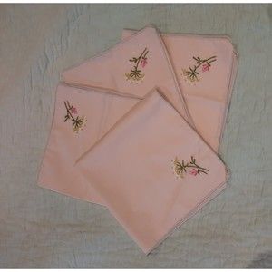 Table Napkins, Embroidered, Set of 4